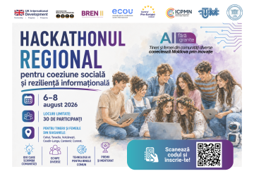 Asociația ECOU anunță startul înscrierilor la Hackathonul Regional pentru Coeziune Socială și Reziliență Informațională. Deadline aplicare - 30 iulie 2026