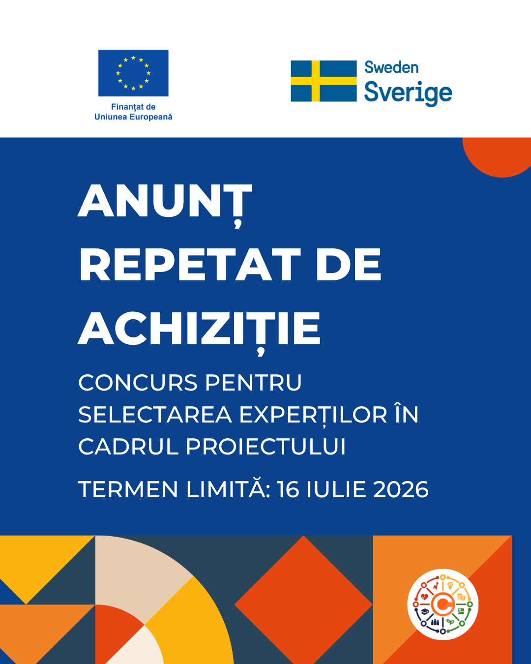 Concurs repetat pentru selectarea experților în cadrul proiectului